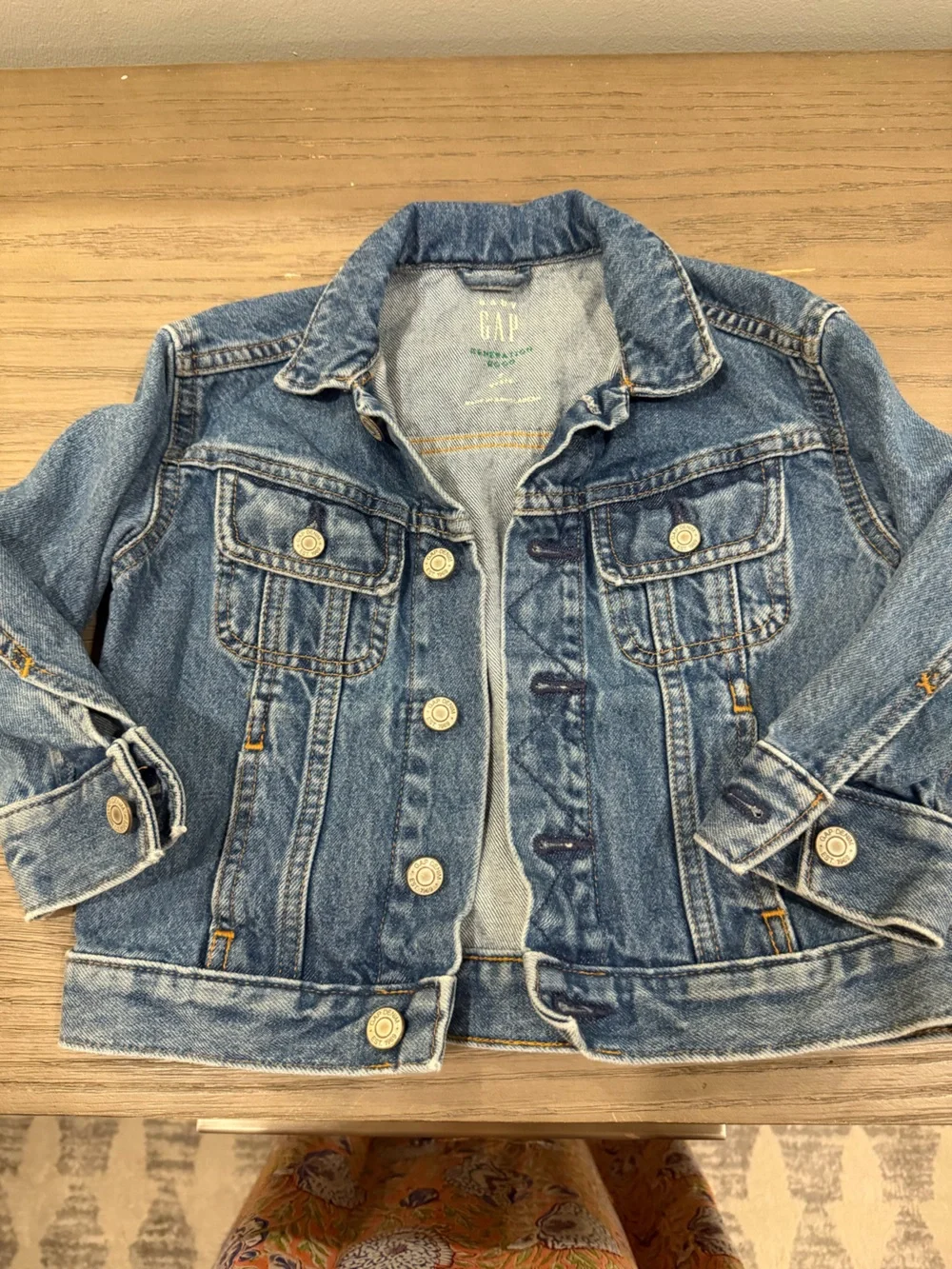 Kids Blue Denim Jacket - Classic Button Front